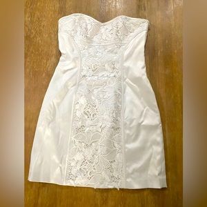 Holiday Laundry by Shelli Segal Strapless Women’s Ivory Lace Cocktail Mini Dress